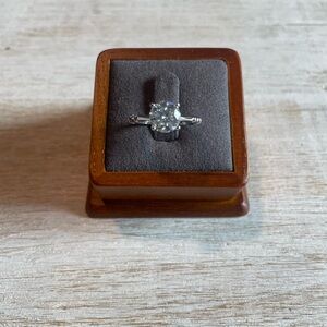 2ct White Gold Plated Solitaire Moissanite Ring - Size 7